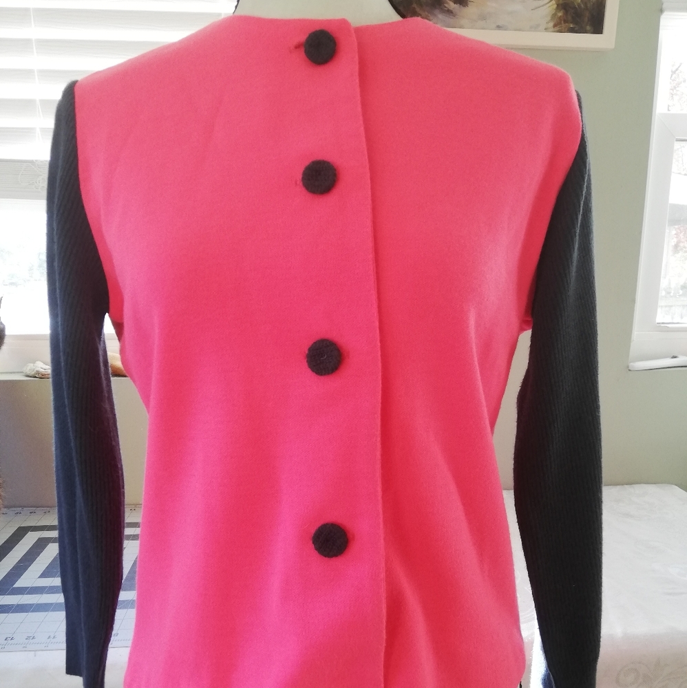 Vintage 1960s Colorblock Cardigan Sweater